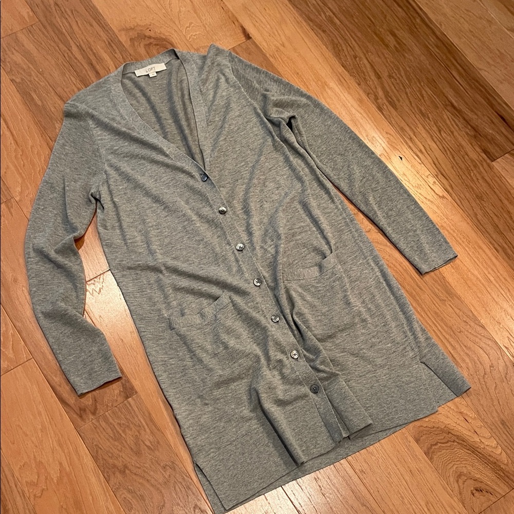 LOFT Knee Length Boyfriend Cardigan